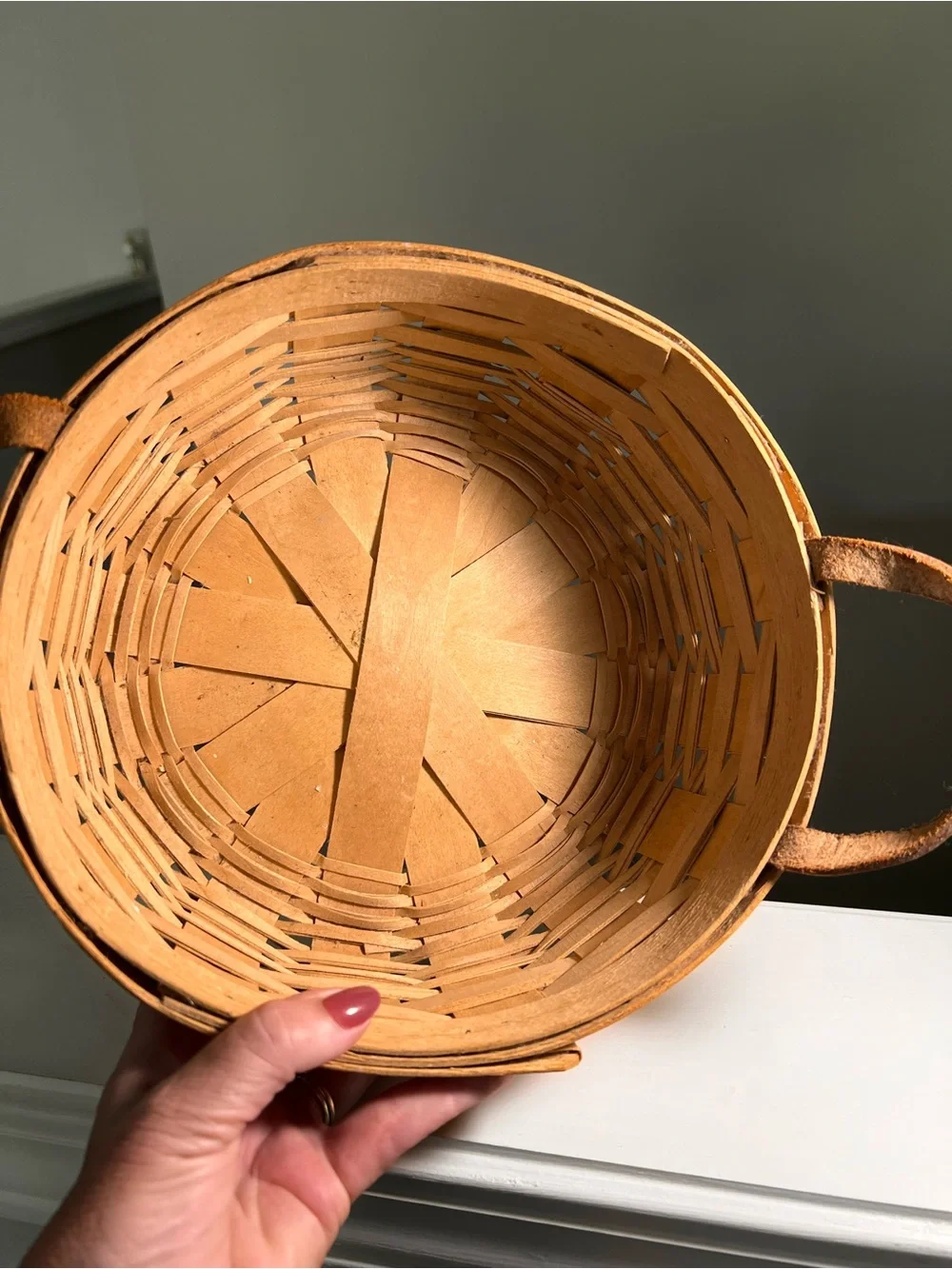 Longaberger Serving Basket with Leather Handles